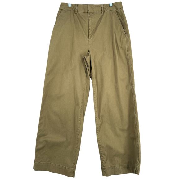 GAP Khaki Flat Front Belt Loops Barrel Leg Pants‎ Type Size 14 Womens - Picture 1 of 7